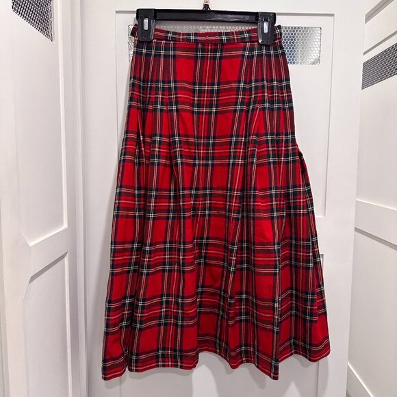 Vintage Pendleton Skirt Plaid Drop Pleated Preppy 100% Wool Made USA Tartan - Picture 3 of 5